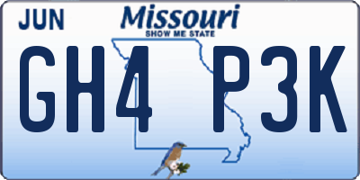 MO license plate GH4P3K