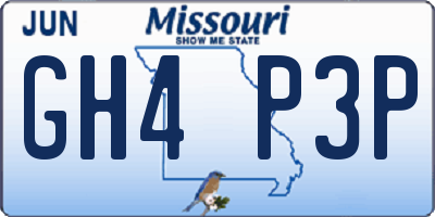 MO license plate GH4P3P