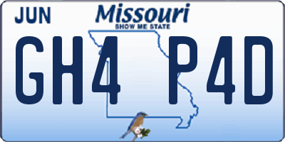 MO license plate GH4P4D