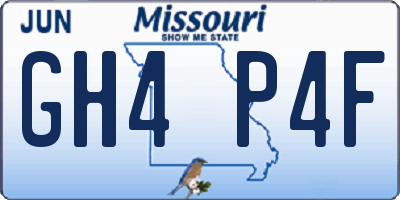 MO license plate GH4P4F