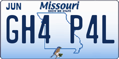 MO license plate GH4P4L