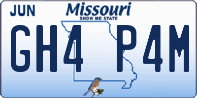 MO license plate GH4P4M