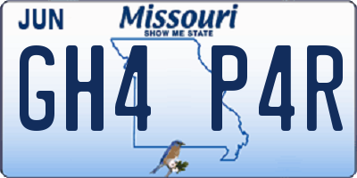 MO license plate GH4P4R