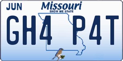 MO license plate GH4P4T