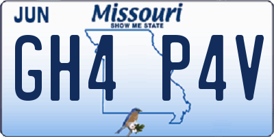 MO license plate GH4P4V