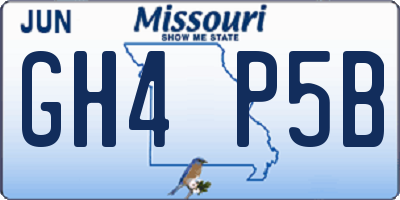 MO license plate GH4P5B