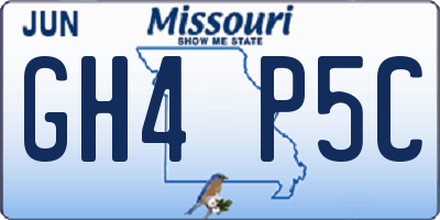 MO license plate GH4P5C