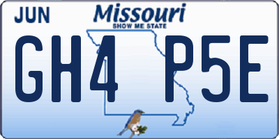MO license plate GH4P5E