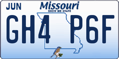 MO license plate GH4P6F