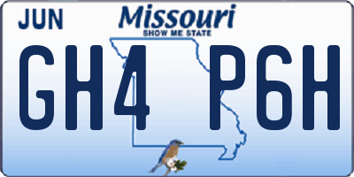 MO license plate GH4P6H