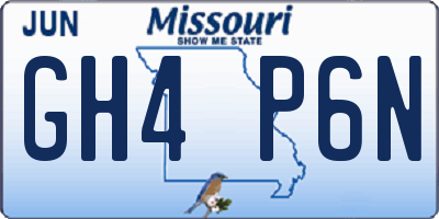 MO license plate GH4P6N