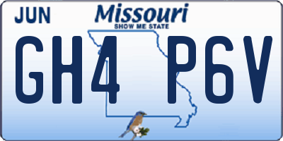 MO license plate GH4P6V