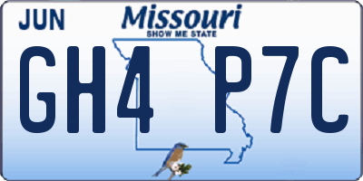 MO license plate GH4P7C