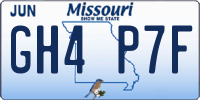 MO license plate GH4P7F