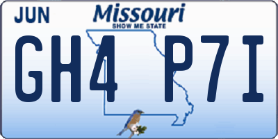 MO license plate GH4P7I