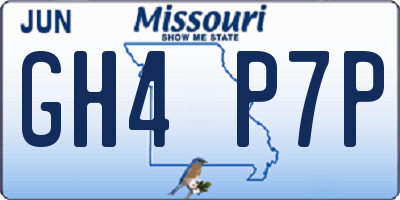 MO license plate GH4P7P
