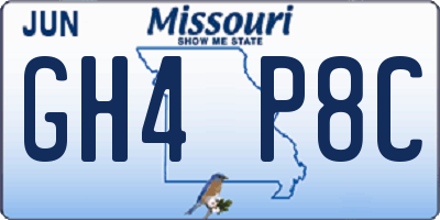 MO license plate GH4P8C