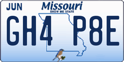 MO license plate GH4P8E