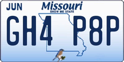 MO license plate GH4P8P