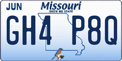 MO license plate GH4P8Q