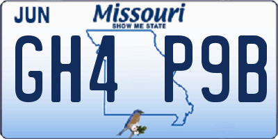MO license plate GH4P9B