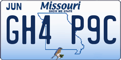 MO license plate GH4P9C