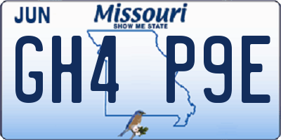 MO license plate GH4P9E