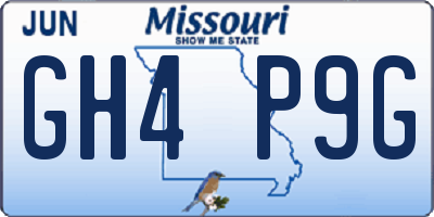 MO license plate GH4P9G