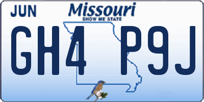 MO license plate GH4P9J