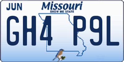 MO license plate GH4P9L