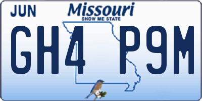MO license plate GH4P9M