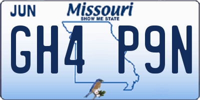 MO license plate GH4P9N
