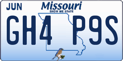 MO license plate GH4P9S