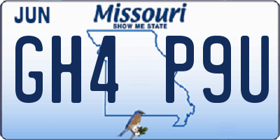 MO license plate GH4P9U