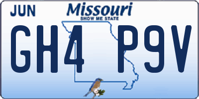 MO license plate GH4P9V