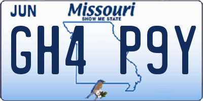 MO license plate GH4P9Y
