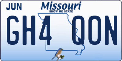MO license plate GH4Q0N