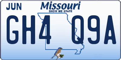 MO license plate GH4Q9A