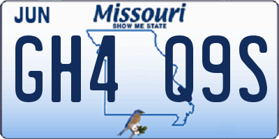 MO license plate GH4Q9S
