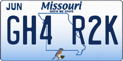 MO license plate GH4R2K
