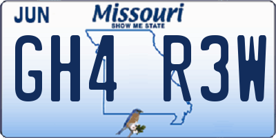 MO license plate GH4R3W