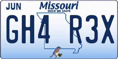 MO license plate GH4R3X