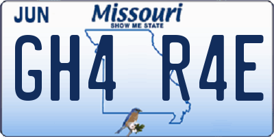 MO license plate GH4R4E
