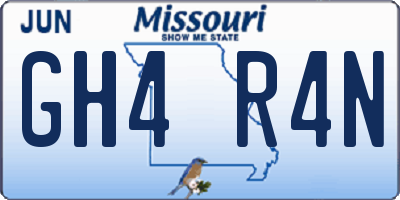 MO license plate GH4R4N