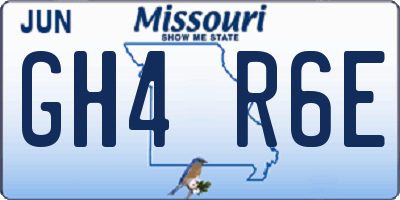 MO license plate GH4R6E