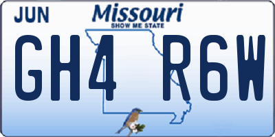 MO license plate GH4R6W