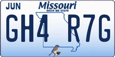 MO license plate GH4R7G