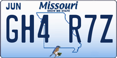 MO license plate GH4R7Z