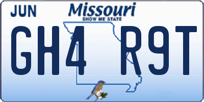 MO license plate GH4R9T