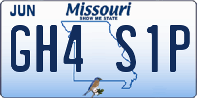MO license plate GH4S1P